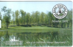 Bag tag from the 2004 Maine Amateur Championship at Sanford